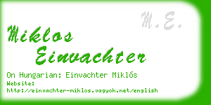 miklos einvachter business card